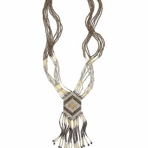 Panacea Beaded Fringed Necklace